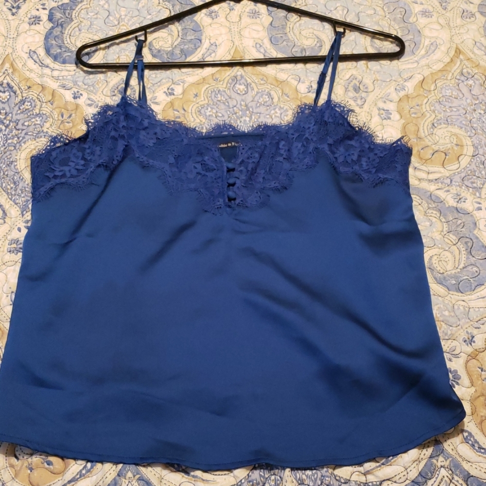 Satin Blue Lace Camisole